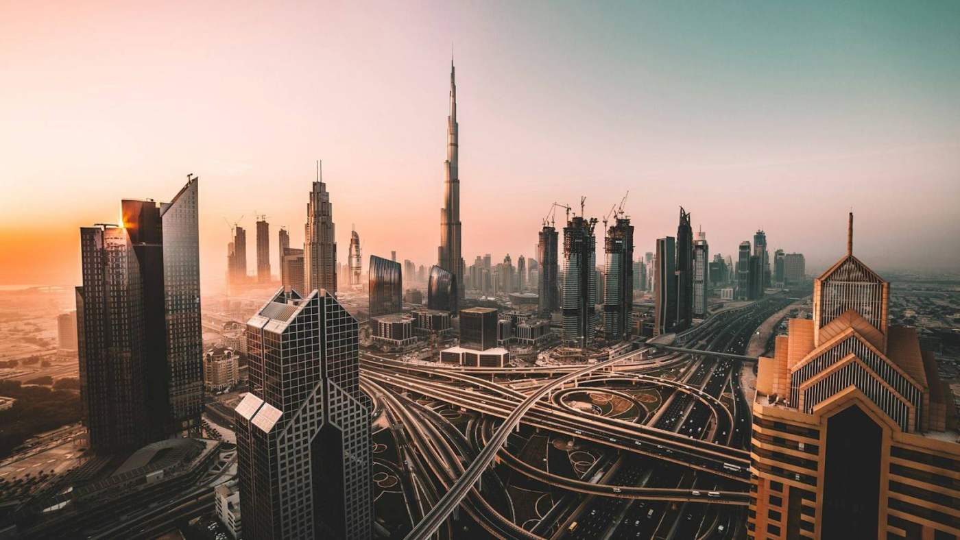 Downtown Dubai skyline and Burj Khalifa